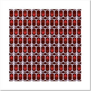 Retro Gemstone Ruby Red Pattern Posters and Art
